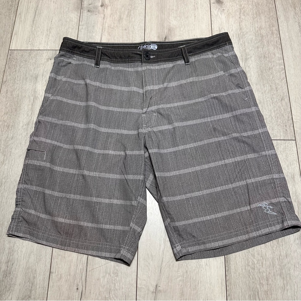 Da Hui Hybrid Stretch Board Shorts Swim Trunks Casual Swim Surf Shorts Grey